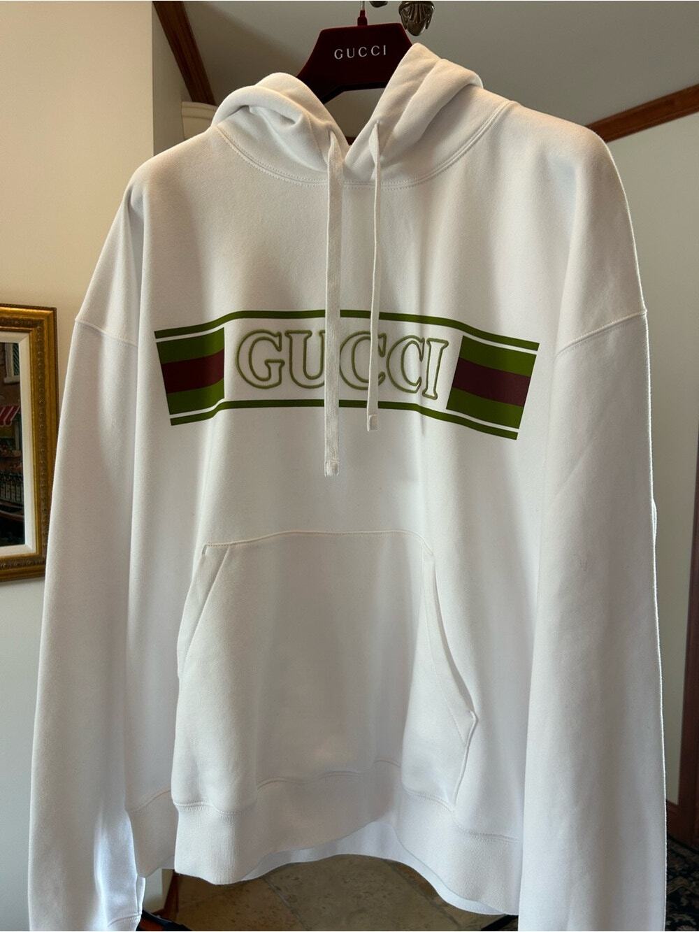 Men's Gucci, embroidered cotton hoodie, size XXL made in Italy
